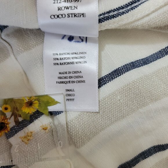 Rails Coco Stripe Linen Utility Military Jacket Womens Sz S Minimalist Layering - Picture 16 of 16